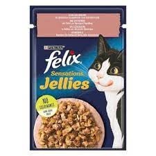 Felix Pouch Sensations Jellies Somon ve Karidesli Yaş Kedi Maması 85 Gr