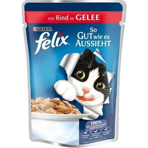 Felix Pouch Sığır Etli Yaş Kedi Maması 85 Gr
