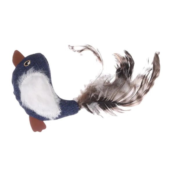 Flamingo Jean Kot Desenli Tüylü Kuş Kedi Oyuncağı