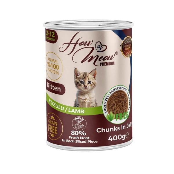 How Meow Kuzulu Jöleli Parça Etli Yavru Kedi Konservesi 400 Gr