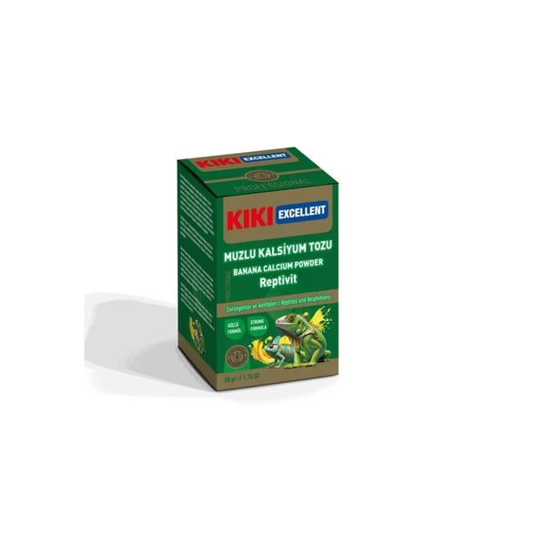 Kiki Excellent Muzlu Kalsiyum Reptivit Sürüngenler ve Amfibiler için Toz Mineral 50 Gr