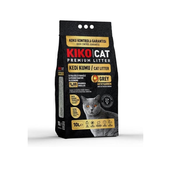 Kiko Cat Aktif Karbonlu Topaklanan Koku Emici Kedi Kumu 10lt