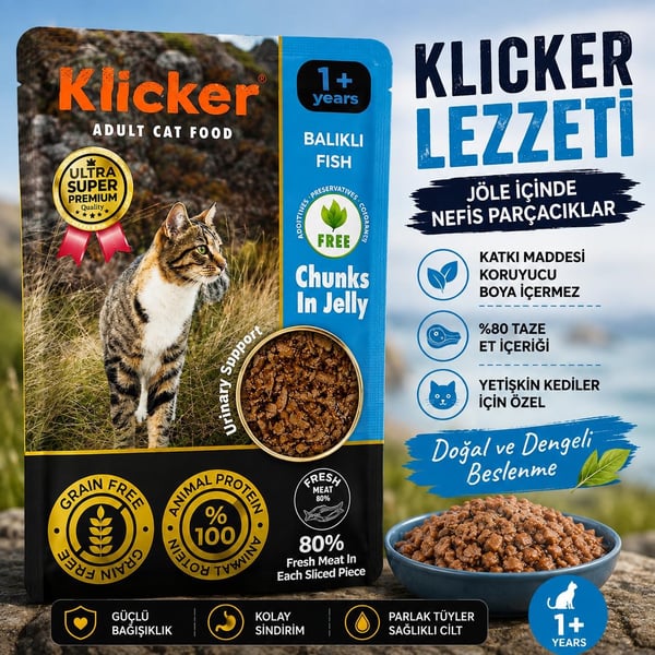 Klicker Balıklı Kedi Konservesi 85 Gr