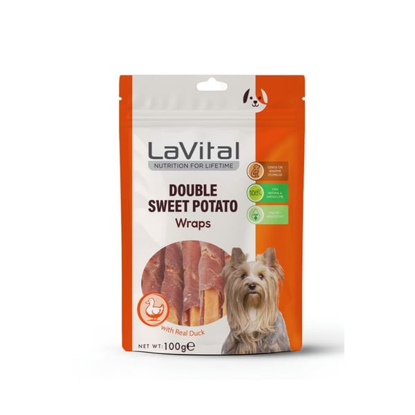LaVital Double Sweet Potato Ördek Eti Sarılı Köpek Ödül Maması 100gr