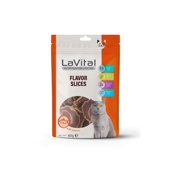 LaVital Flavor Slices Somonlu Suşi Dilimleri Kedi Ödül Maması 80gr