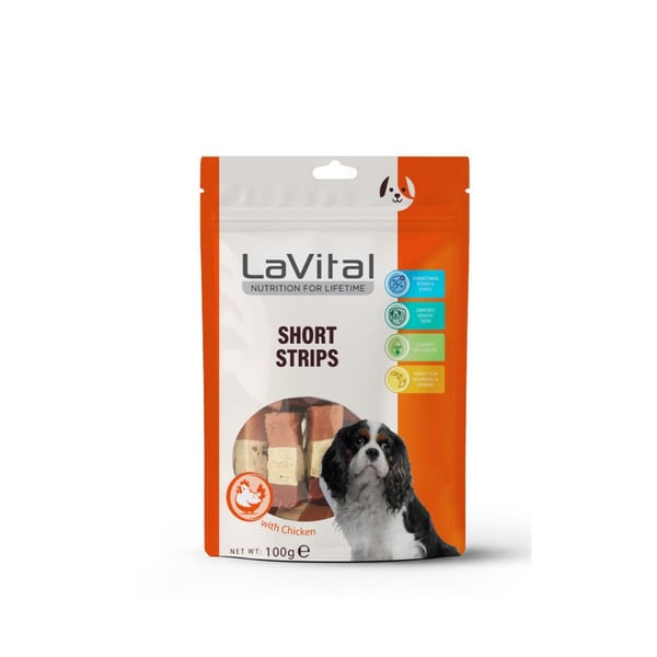 LaVital Short Strips Tavuk Ördek ve Morina Balıklı Köpek Ödül Maması 100gr