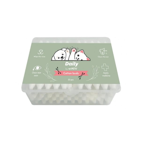 M-PETS DAILY KULAK BURUN GÖZYAŞI TEMİZLME PAMUĞU 55Lİ