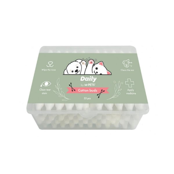 M-PETS DAILY KULAK BURUN GÖZYAŞI TEMİZLME PAMUĞU 55Lİ