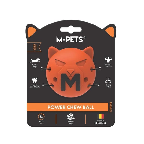 M-PETS POWER CHEW BALL KAUÇUK KÖPEK OYUNCAĞI CITRINE (M)