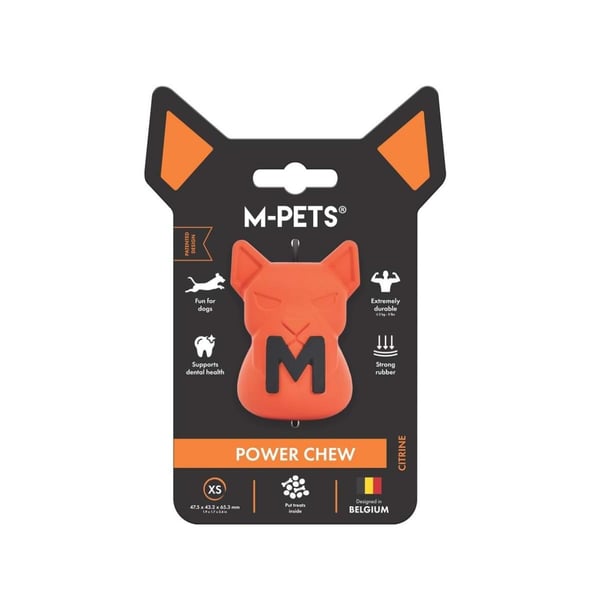 M-PETS POWER CHEW KAUÇUK KÖPEK ÖDÜL OYUNCAĞI CITRINE (XS)