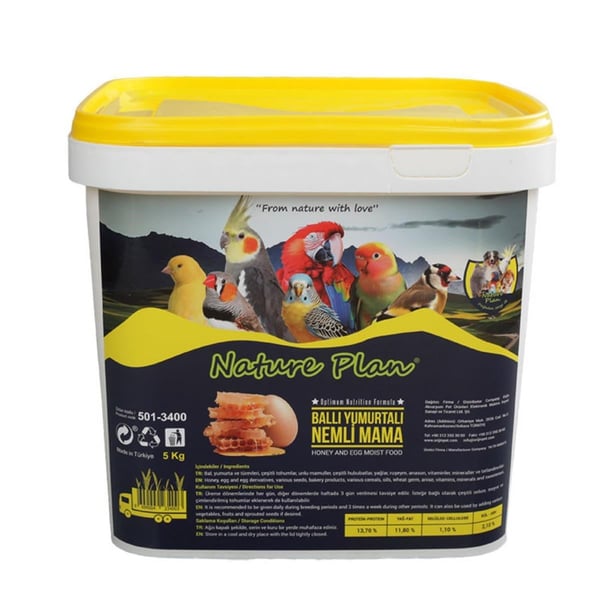 NATURE PLAN BALLI YUMURTALI YAŞ (NEMLİ) KUŞ MAMASI 5KG