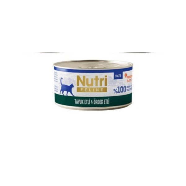 Nutri Feline Tavuklu Ördekli Tahılsız Probiyotikli Yetişkin Kedi Konservesi 70 Gr