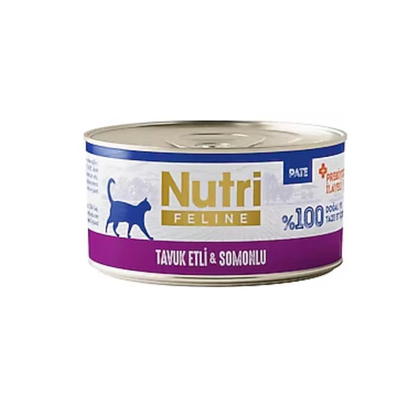 Nutri Feline Tavuklu Somonlu Probiyotikli Yetişkin Kedi Konservesi 70 Gr