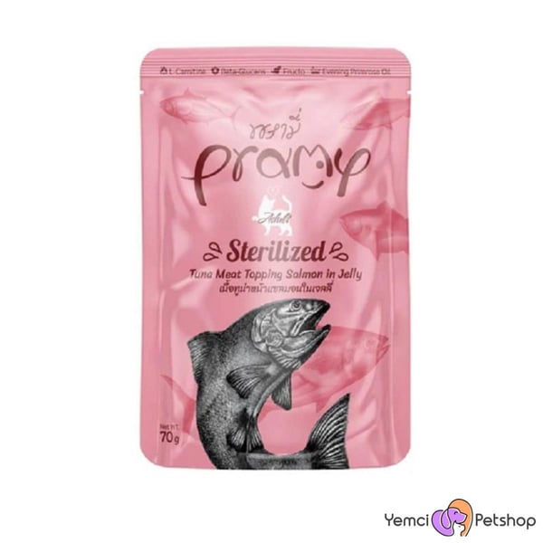 PRAMY TON BALIKLI SOMONLU TAMAMLAYICI YETİŞKİN KEDİ MAMASI 70 GR