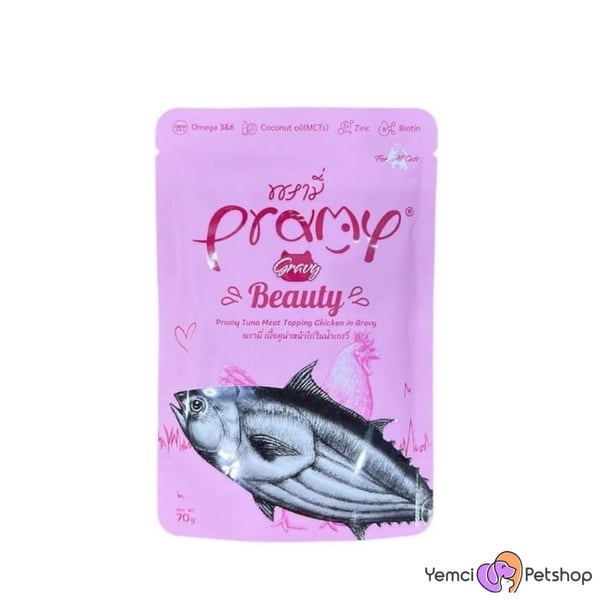 PRAMY TON BALIKLI TAVUKLU TAMAMLAYICI YETİŞKİN KEDİ MAMASI 70 GR