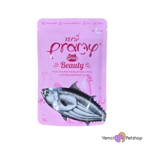 PRAMY TON BALIKLI TAVUKLU TAMAMLAYICI YETİŞİN KEDİ MAMASI 70 GR