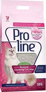 Proline Bebek Pudra Kokulu Topaklanan İnce Taneli 10 lt Bentonit Kedi Kumu