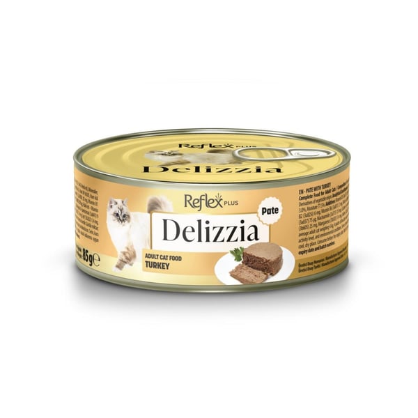 Reflex Plus Delizzia Hindi Etli Ezme Yetişkin Kedi Konservesi 85gr
