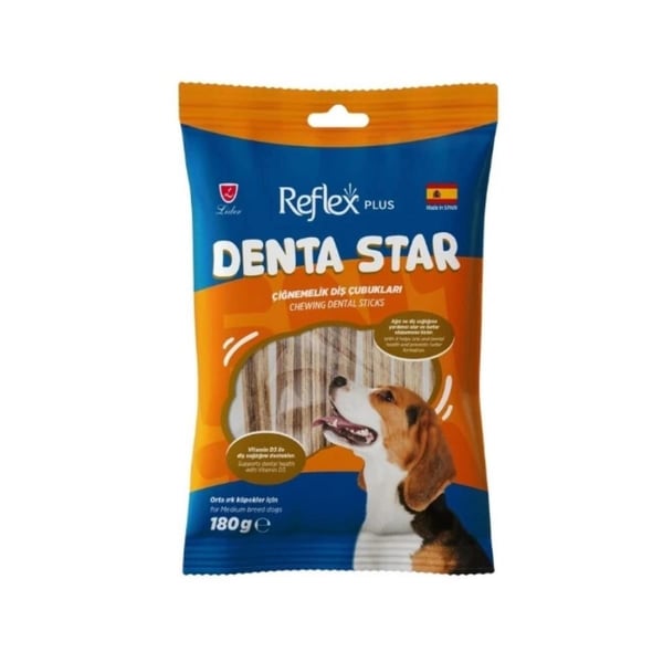 Reflex Plus Denta Star Diş Sağlığı Destekleyici Orta Irk Köpek Ödül Maması 180gr