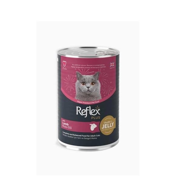Reflex Plus Jöle içinde Et Parçacıklı Kuzu Etli Yetişkin Kedi Maması 400 gr