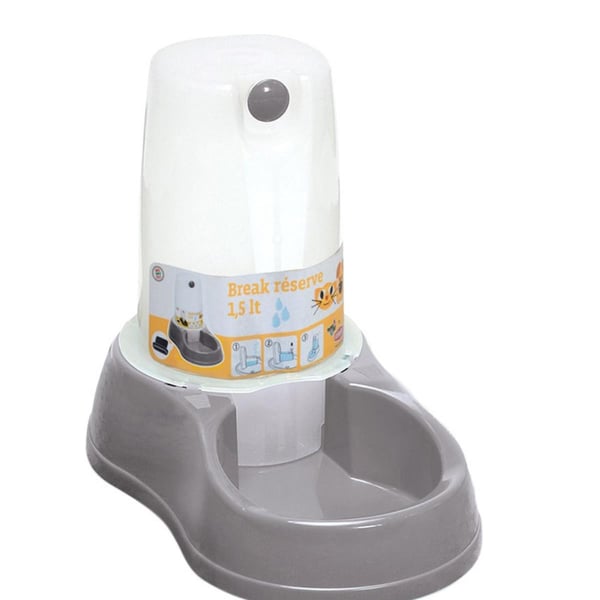 Stefanplast Kedi ve Köpek Rezerve Hazneli Su Kabı 1,5 Litre Gri