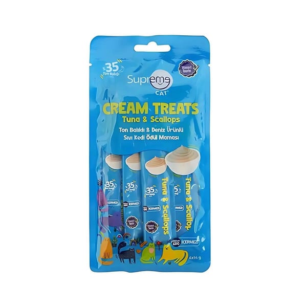Supreme Cat Ton Balıklı ve Midyeli Krema Kedi Ödülü 4x14gr