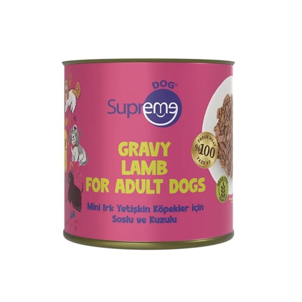 Supreme Dog Soslu ve Kuzulu Küçük Irk Yetişkin Köpek Konserve Maması 200gr