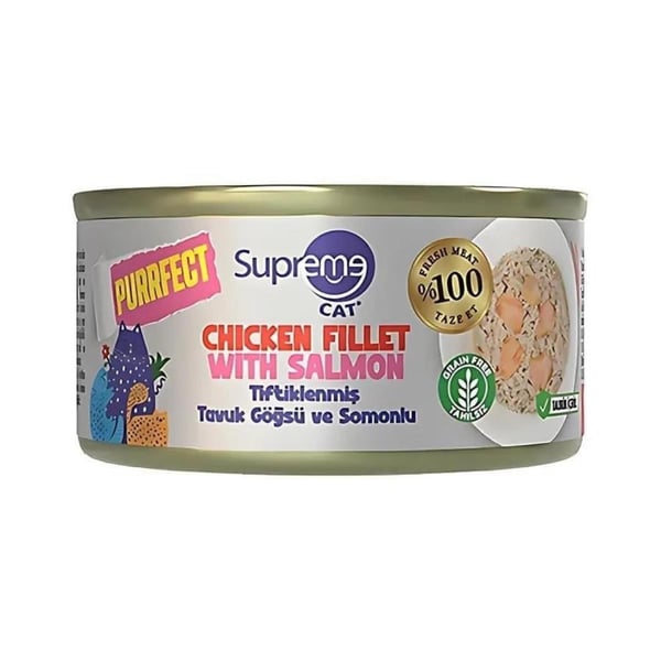 Supreme Tiftiklenmiş Tavuk Göğüsü Ve Somonlu Kedi Maması 70gr