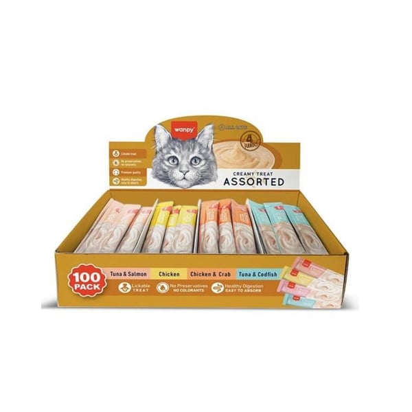 Wanpy Karışık 4 Lezzet Krema Kedi Ödülü 100x14gr