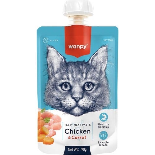 Wanpy Taze Tavuklu & Havuçlu Kedi Et Ezmesi 90 gr