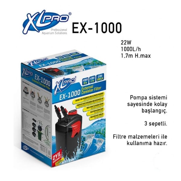 XLPRO EX-1000 DIŞ FİLTRE 1000L/H(DOLU)