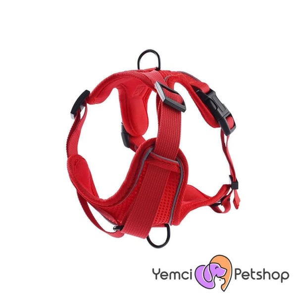 YEMCİPETSHOP KÖPEK GÖĞÜS TASMASI KIRMIZI MEDİUM