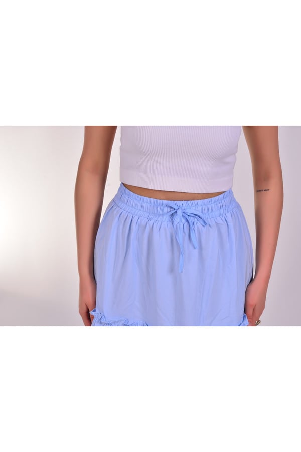 Basic Beli Lastikli Uzun Etek