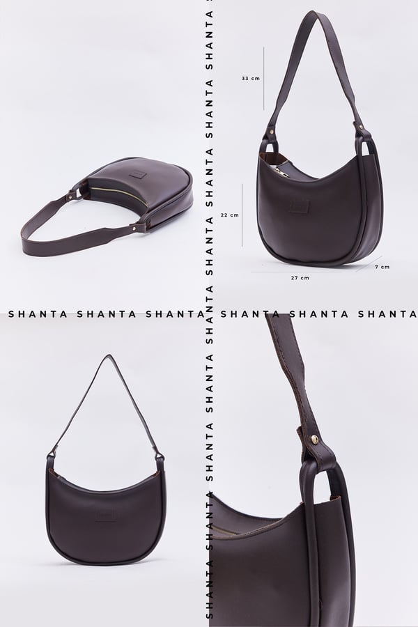 Acı Kahve D46 Fermuar Kapatmalı Suni Deri Geniş Hacimli Günlük Kadın El ve Omuz Baget Çantası