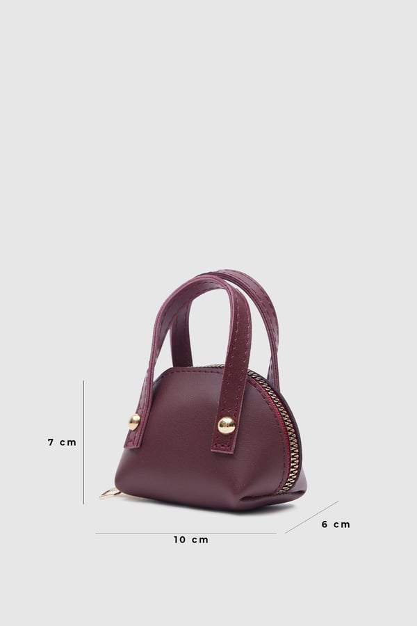 Bordo C11 Mini Boy Tek Bölmeli Suni Deri Kadın Cüzdan B:7 E:10 G:6