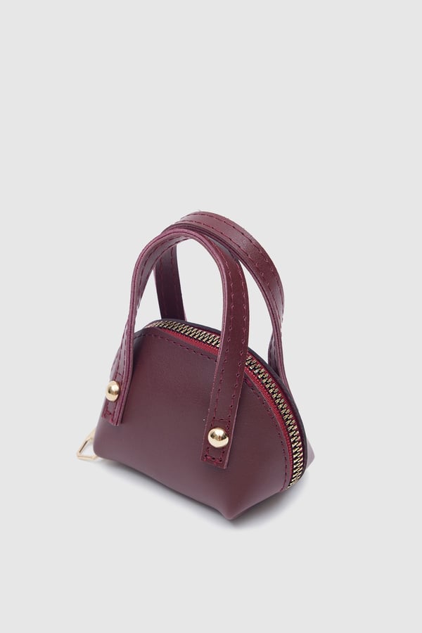 Bordo C11 Mini Boy Tek Bölmeli Suni Deri Kadın Cüzdan B:7 E:10 G:6
