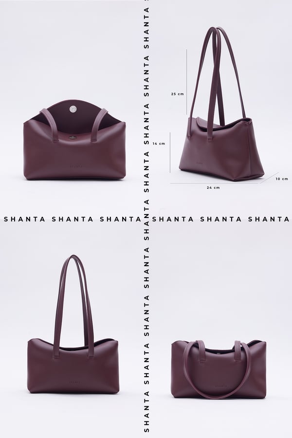 Bordo D13 Baget Minimalist Şık Ve Fonksiyonel Çıtçıtlı Uzun Askılı Günlük Kadın Omuz Çantası