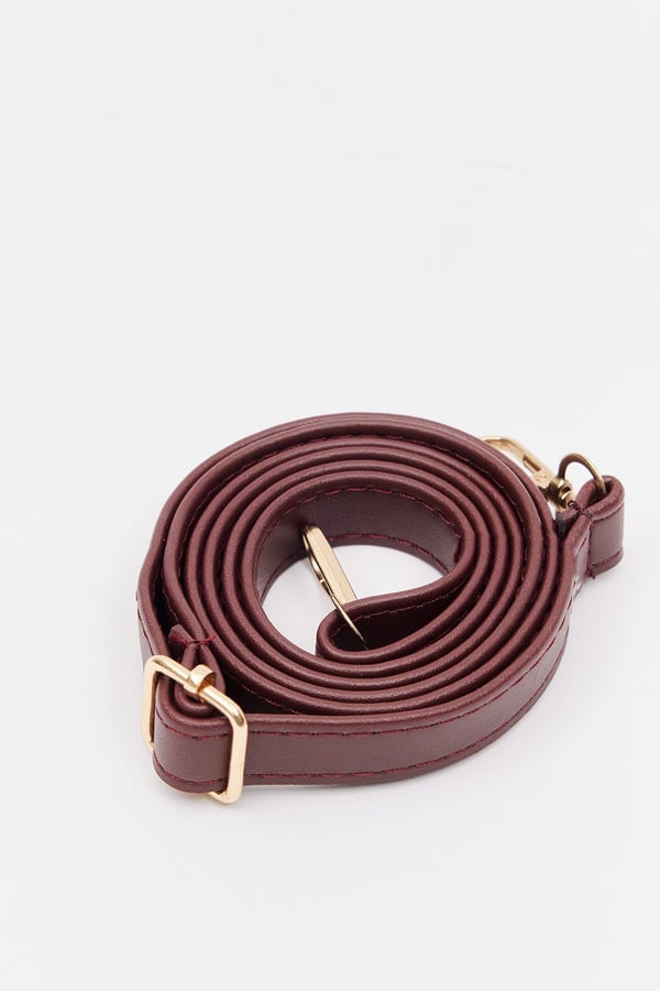 Bordo D20 Tek Fermuar Bölmeli Ayarlanabilir Askılı Mini Charm Detaylı Kadın El ve Omuz Çantası
