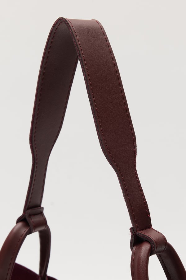 Bordo D30 Çıtçıtlı Tek Askılı Modern Geniş Hacimli Günlük, İş ve Okul Kadın Omuz Çantası
