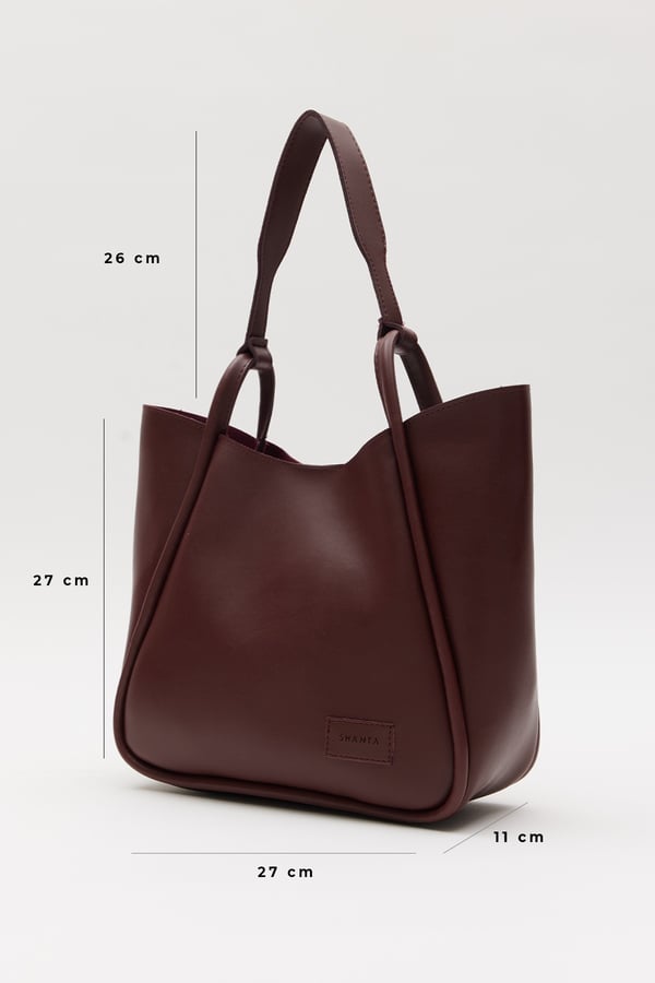 Bordo D30 Çıtçıtlı Tek Askılı Modern Geniş Hacimli Günlük, İş ve Okul Kadın Omuz Çantası