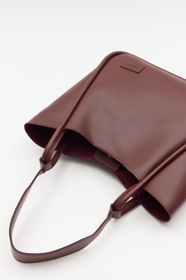 Bordo D30 Çıtçıtlı Tek Askılı Modern Geniş Hacimli Günlük, İş ve Okul Kadın Omuz Çantası