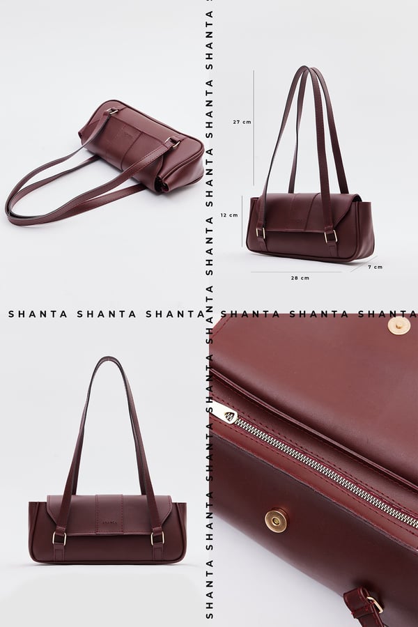 Bordo D59 Fermuarlı Modern Minimal Tasarımlı Uzun Askılı Geniş Hacimli Günlük Kadın El ve Omuz Çantası