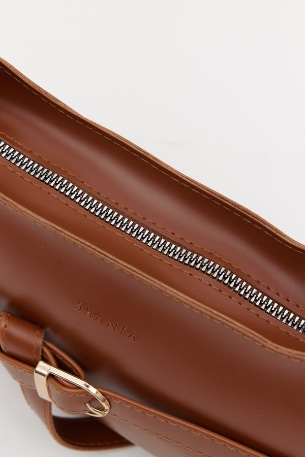 Taba D60 Toka Detaylı Fermuarlı Minimal Tasarımlı Modern Stil Günlük Kadın Omuz ve Baget Çantası