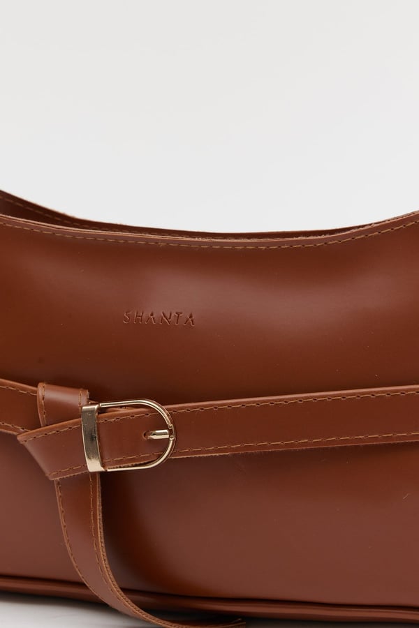 Taba D60 Toka Detaylı Fermuarlı Minimal Tasarımlı Modern Stil Günlük Kadın Omuz ve Baget Çantası