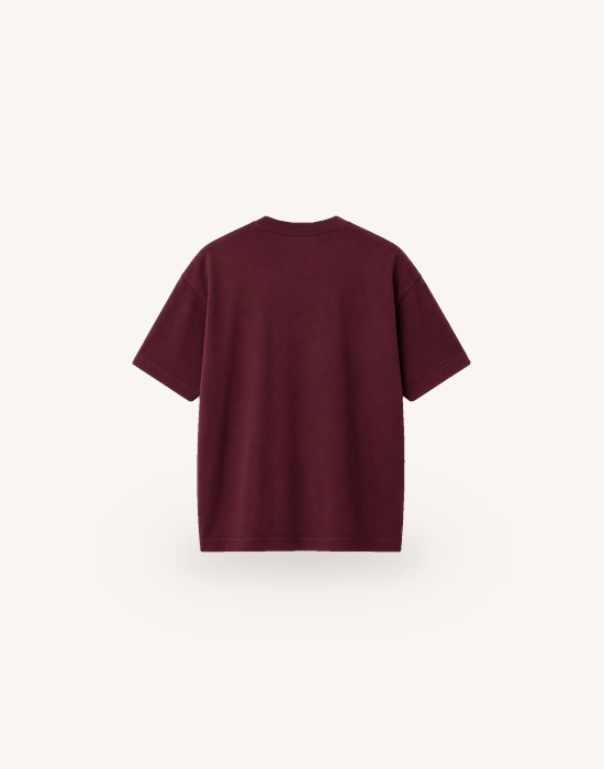 Bisiklet Yaka Kısa Kollu Modal Bordo Basic T-shirt