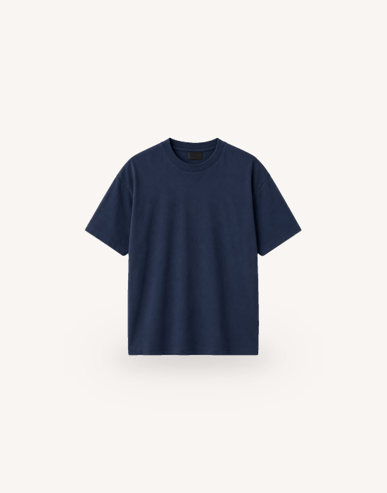 Bisiklet Yaka Kısa Kollu Modal Lacivert Basic T-shirt