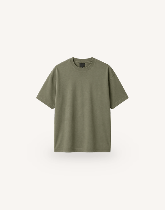 Bisiklet Yaka Kısa Kollu Modal Yeşil Basic T-shirt