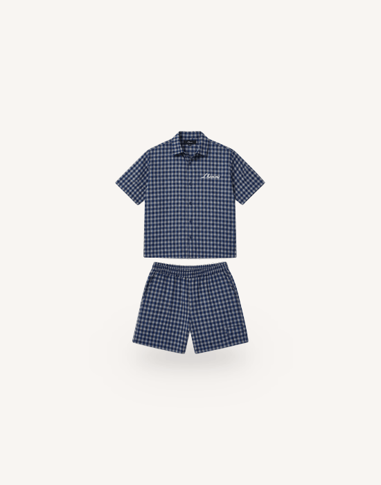 Boho Boxy Kareli Gömlek Short Takım