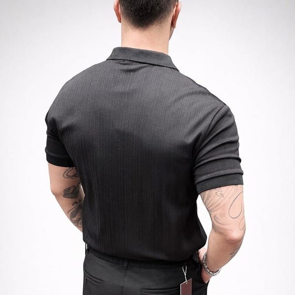 Çizgili Kumaş Polo Yaka Tshirt