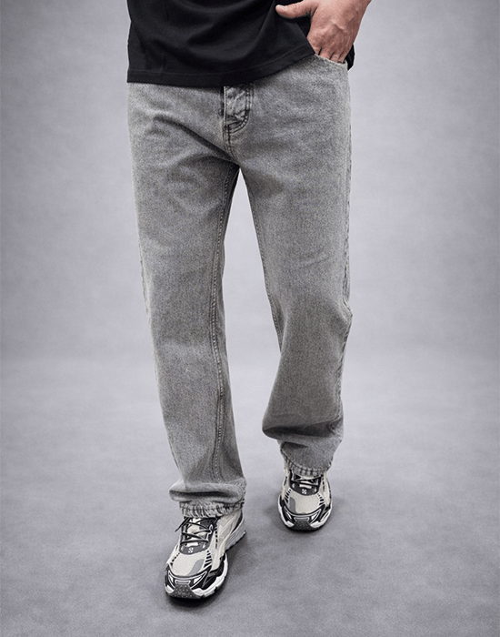Gri Baggy Fit Jean